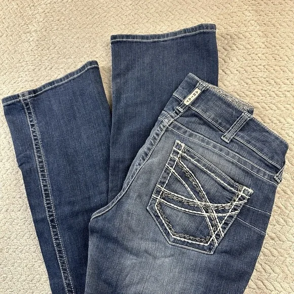 Ariat Jeans Womens 31 L (32x34) Tall Bootcut Mid Rise Western Outdoors Cowgirl - Picture 3 of 16